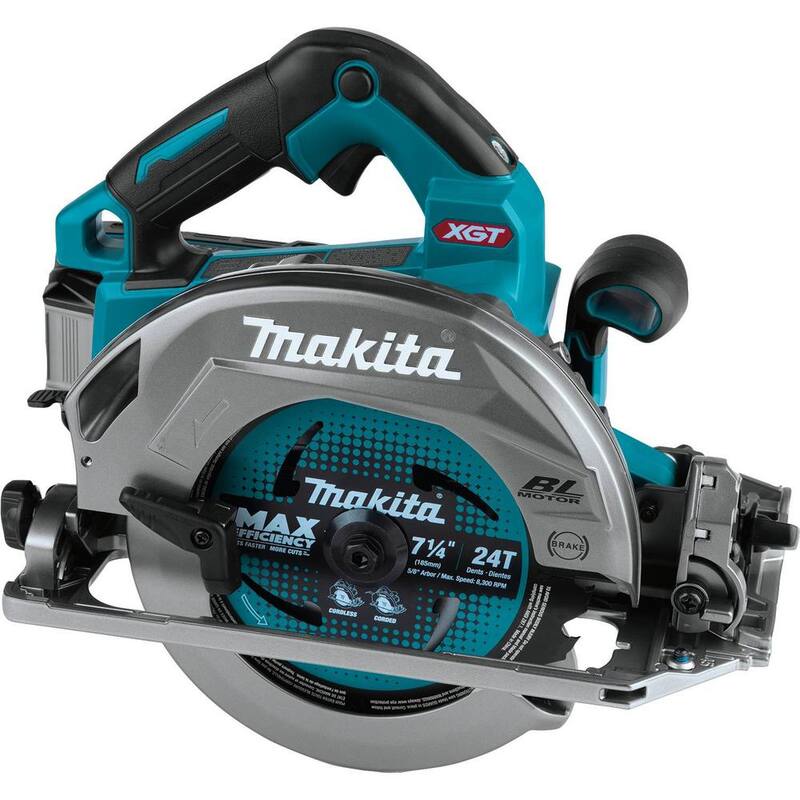 Sierra circular inalámbrica sin escobillas XGT Makita 40V max de 7-1/4 pulgadas con base compatible con riel guía, compatible con AWS (4.0Ah) - GSH02M1