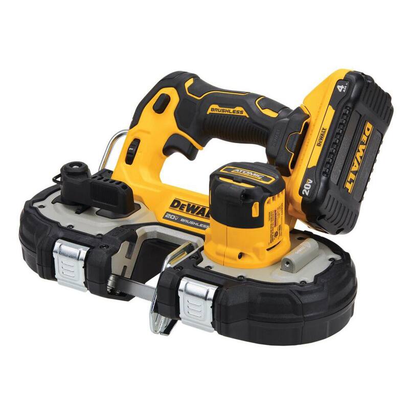 DEWALT ATOMIC 20V MAX Sierra de cinta inalámbrica de iones de litio sin escobillas de 1-3/4 pulgadas con batería de 4.0Ah, cargador y bolsa - DCS377Q1