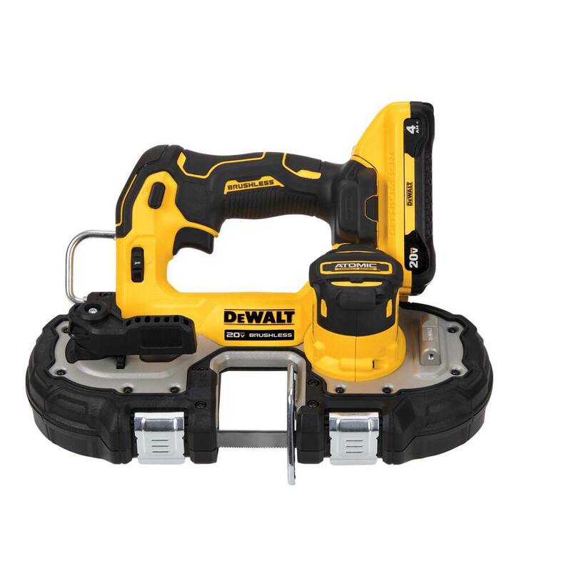 DEWALT ATOMIC 20V MAX Sierra de cinta inalámbrica de iones de litio sin escobillas de 1-3/4 pulgadas con batería de 4.0Ah, cargador y bolsa - DCS377Q1