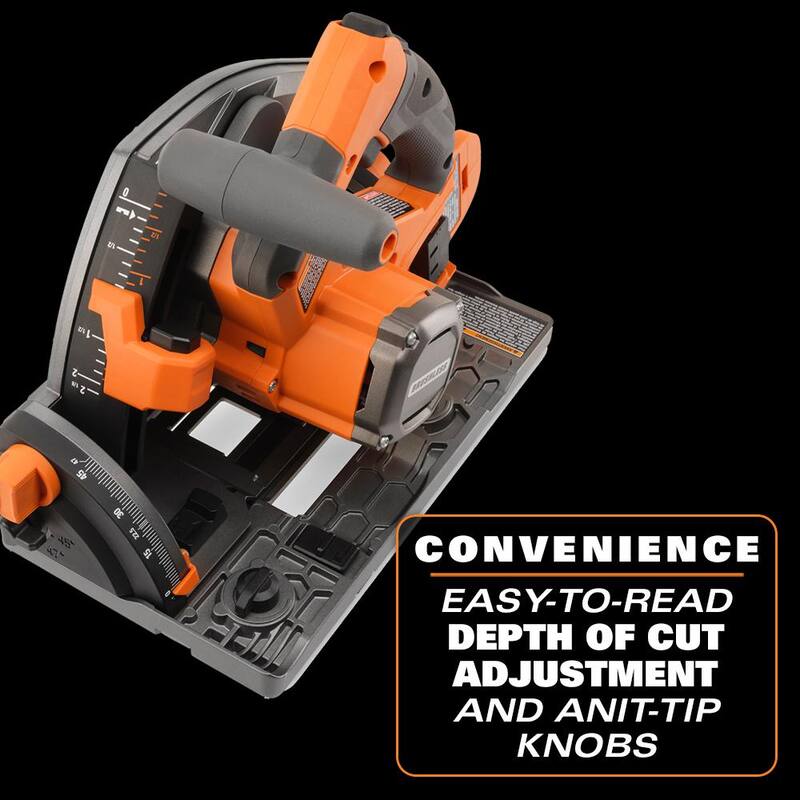 Sierra de riel inalámbrica RIDGID 18V sin escobillas con batería de iones de litio de 18V 6.0 Ah de salida máxima y cargador rápido - R48630B-AC840060-AC86098.
