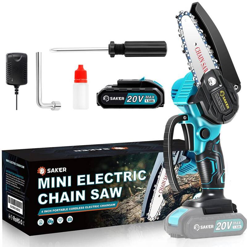 Sierra de cadena mini inalámbrica Saker 20V 4 in. que incluye 1 batería - GJ15990-X9312
