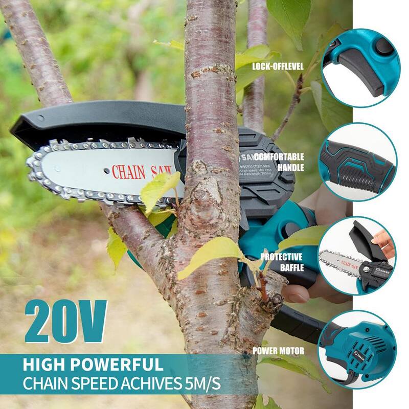 Sierra de cadena mini inalámbrica Saker 20V 4 in. que incluye 1 batería - GJ15990-X9312
