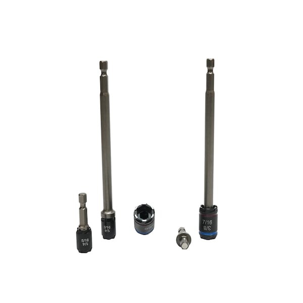Malco 2 in. and 6 in. Reversible SawTooth Hex Driver 1/4 in.- 5/16 in. and 3/8 in. -7/16 in., 4 Piece Set - SAWTCOMBO2