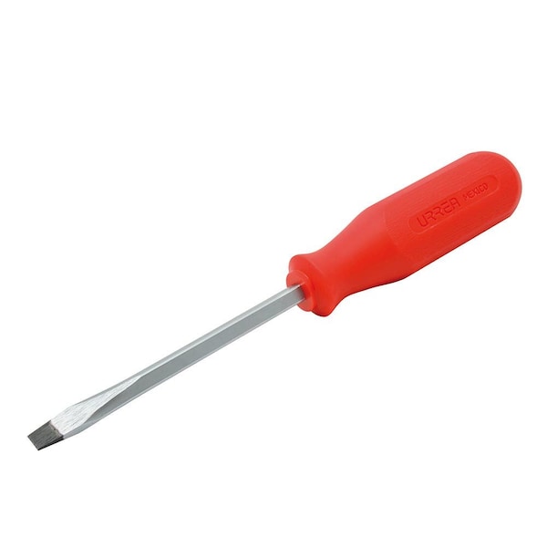 Urrea Urrea Red Handled Screwdriver, , Slotted Tip, 7-15/16"L, 4" X 1/4" Square Shank - 9804R