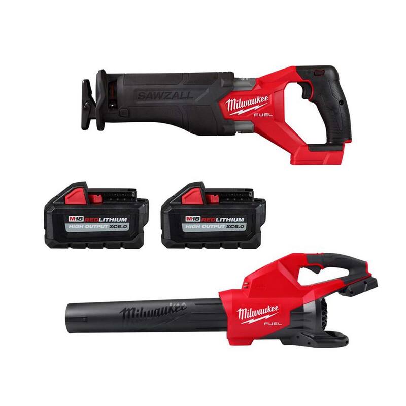 Milwaukee M18 FUEL GEN-2 18V Sierra Alternante Inalámbrica con Motor Sin Escobillas de Iones de Litio con Soplador de Batería Dual M18 y (2) Baterías - 2821-20-2824-20-48-11-1862