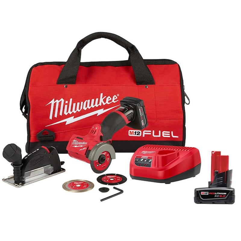 Milwaukee M12 FUEL 12V 3 in. Sierra de corte inalámbrica sin escobillas con batería de 6.0Ah - 2522-21XC-48-11-2460