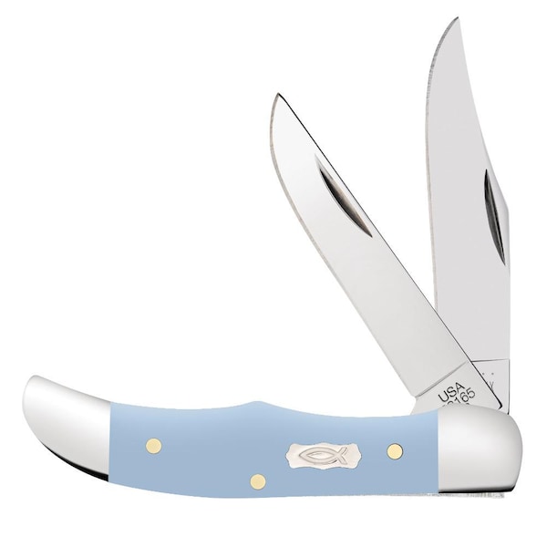 Case Cutlery 2023 Case Ichthus Ice Blue Synthetic Pocket Hunter 42165 Ss - CAS-23386