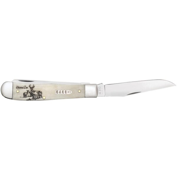 Case Cutlery 2023 Case Sportsman Series Embellished Smooth Natural Bone Trapper 6254 Ss Gift Tin Turkey - CAS-60574