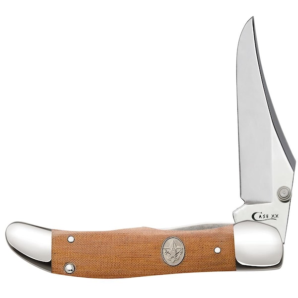 Case Cutlery 2023 Case Bsa Brown Canvas Laminate Kickstart Mid-Folding Hunter 101265Ac Ss W/Pocket Clip - CAS-18053