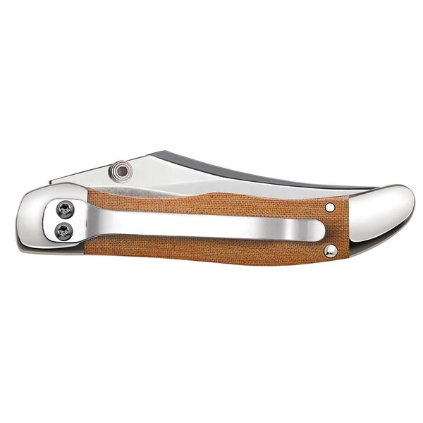Case Cutlery 2023 Case Bsa Brown Canvas Laminate Kickstart Mid-Folding Hunter 101265Ac Ss W/Pocket Clip - CAS-18053