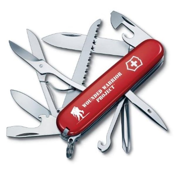 Victorinox Victorinox 55074.US2 Fieldmaster Wounded Warrior Knife; Red - 55074.US2