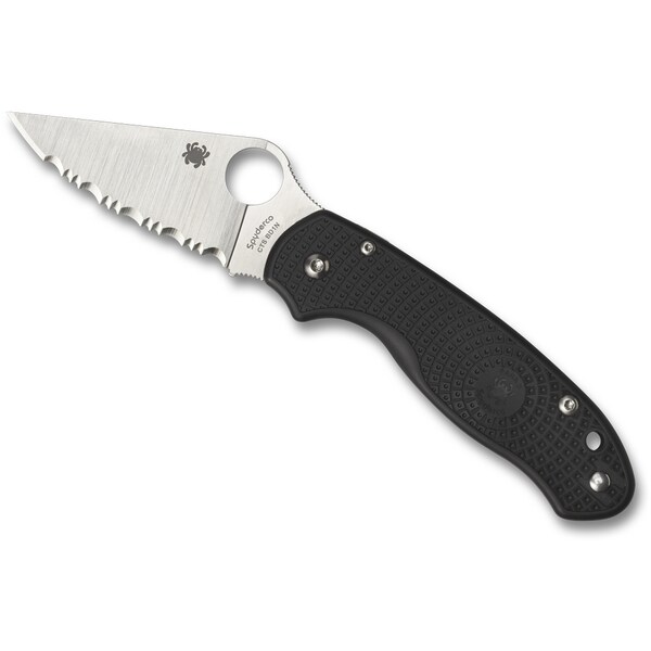 Spyderco 2024 Spyderco Para 3 Lightweight Black Serrated - SPY-C223SBK