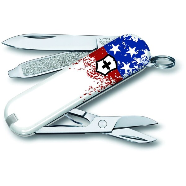 Swiss Army Brands 2023 Victorinox Classic Sd Speckled American Flag With Wwp Logo - VIC-55523