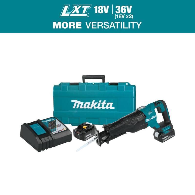 Kit de sierra reciproca inalámbrica sin escobillas LXT de 18V 5.0Ah de iones de litio de Makita - XRJ05T