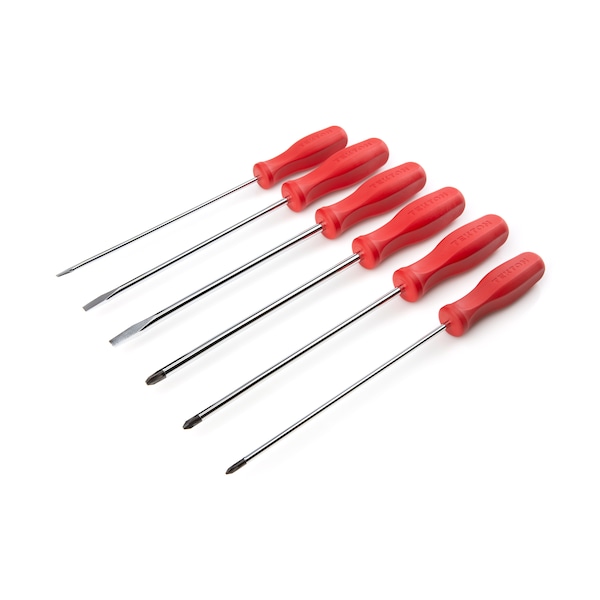 Tekton Long Hard Handle Screwdriver Set, 6-Piece (#1-#3, 3/16-5/16 in.) - DRV42015