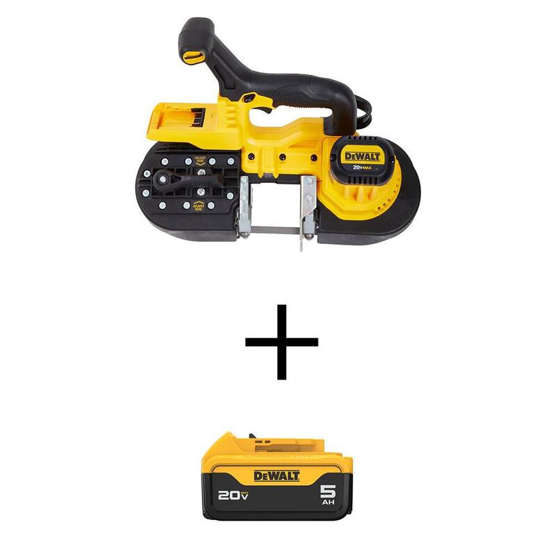 Sierra de banda Dewalt inalámbrica 20V MAX y (1) batería de iones de litio de primera calidad de 20V MAX 5.0Ah - DCS371BW205.