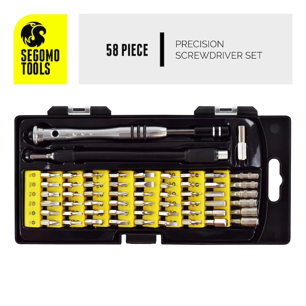 Segomo Tools 58 Piece Laptop, Cellphone, Screwdriver Repair Kit - T06005S