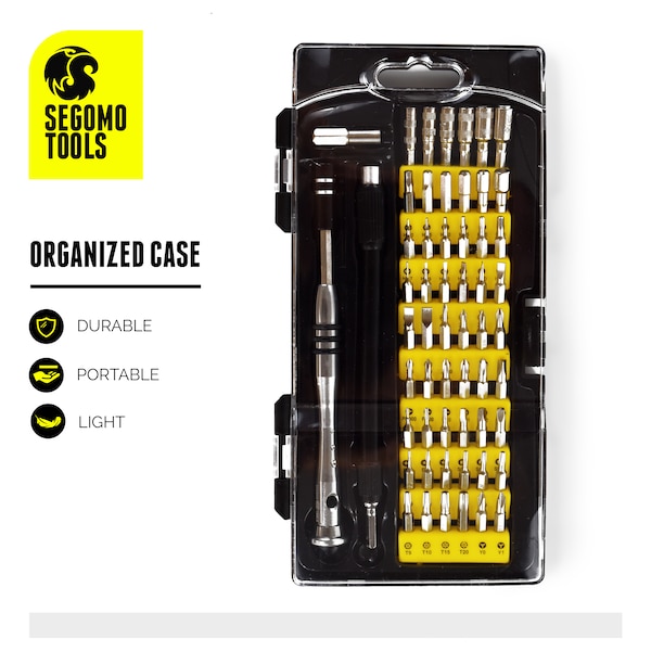Segomo Tools 58 Piece Laptop, Cellphone, Screwdriver Repair Kit - T06005S