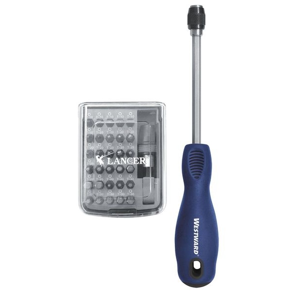 Westward Hex, Phillips, Robertson Square Recess, Slotted, Torx(R) Bit 7 in, Drive Size: 1/4 in - 10J159