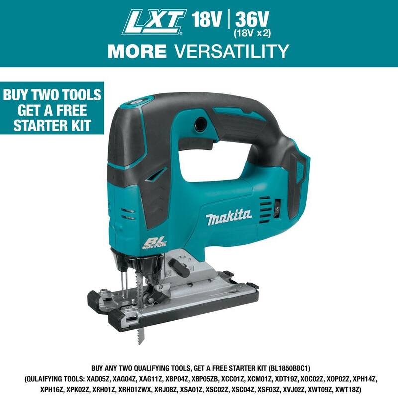 Sierra de calar inalámbrica sin escobillas Makita 18V LXT de iones de litio (solo herramienta) - XVJ02Z