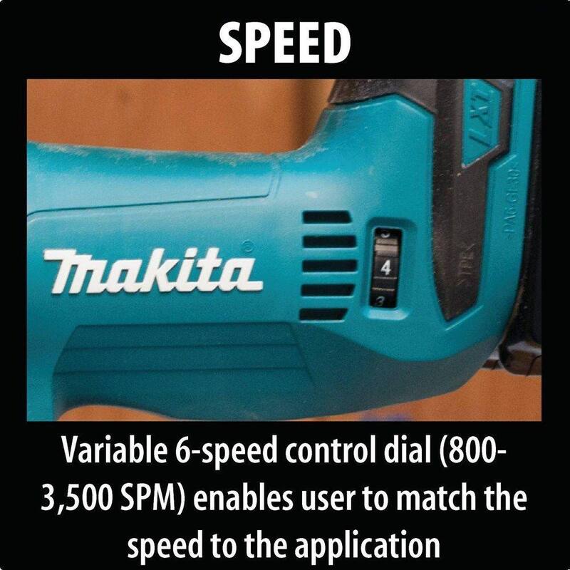 Sierra de calar inalámbrica sin escobillas Makita 18V LXT de iones de litio (solo herramienta) - XVJ02Z