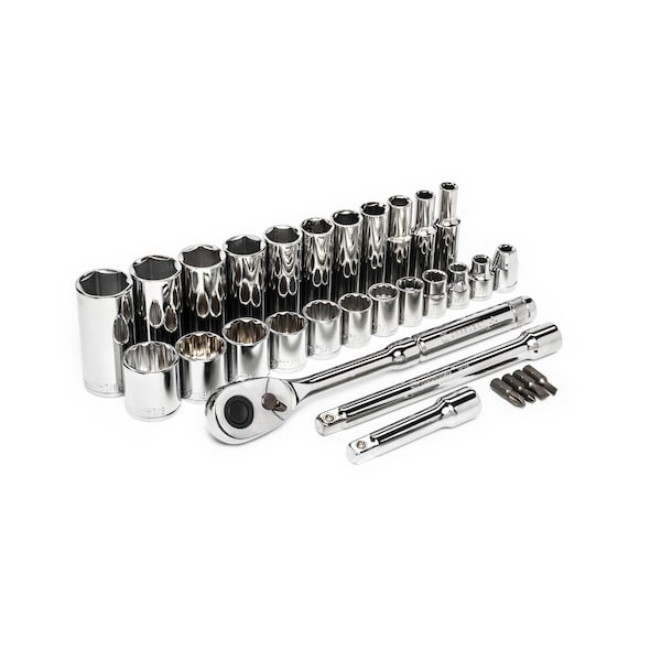 Crescent 30 Piece 3/8" Drive 6 and 12 Point SAE Mechanics Tool Set - CSWS8C