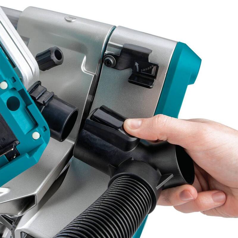 Sierra ingleteadora compuesta deslizante de bisel doble sin escobillas de 12 pulgadas de 36V con capacidad AWS, kit de baterías de 5.0 Ah XSL08PT de Makita 18V X2 LXT de iones de litio.