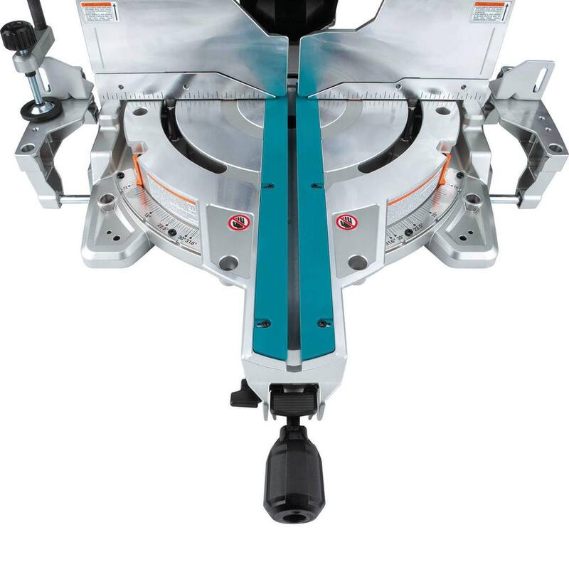 Sierra ingleteadora compuesta deslizante de bisel doble sin escobillas de 12 pulgadas de 36V con capacidad AWS, kit de baterías de 5.0 Ah XSL08PT de Makita 18V X2 LXT de iones de litio.