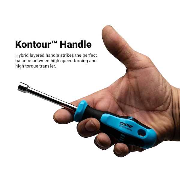 Capri Tools Kontour 8 mm Nut Driver, 3-Inch Hollow Shaft - CP25000-ND8H3