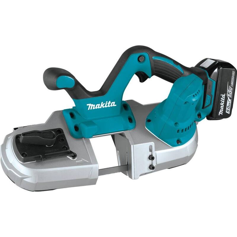 Sierra de banda compacta inalámbrica de iones de litio de 18V LXT de Makita con kit de 5.0 Ah - XBP03T.