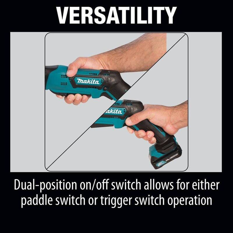 Sierra reciproca inalámbrica Makita 12V máx CXT de iones de litio con velocidad variable y estuche - RJ03R1