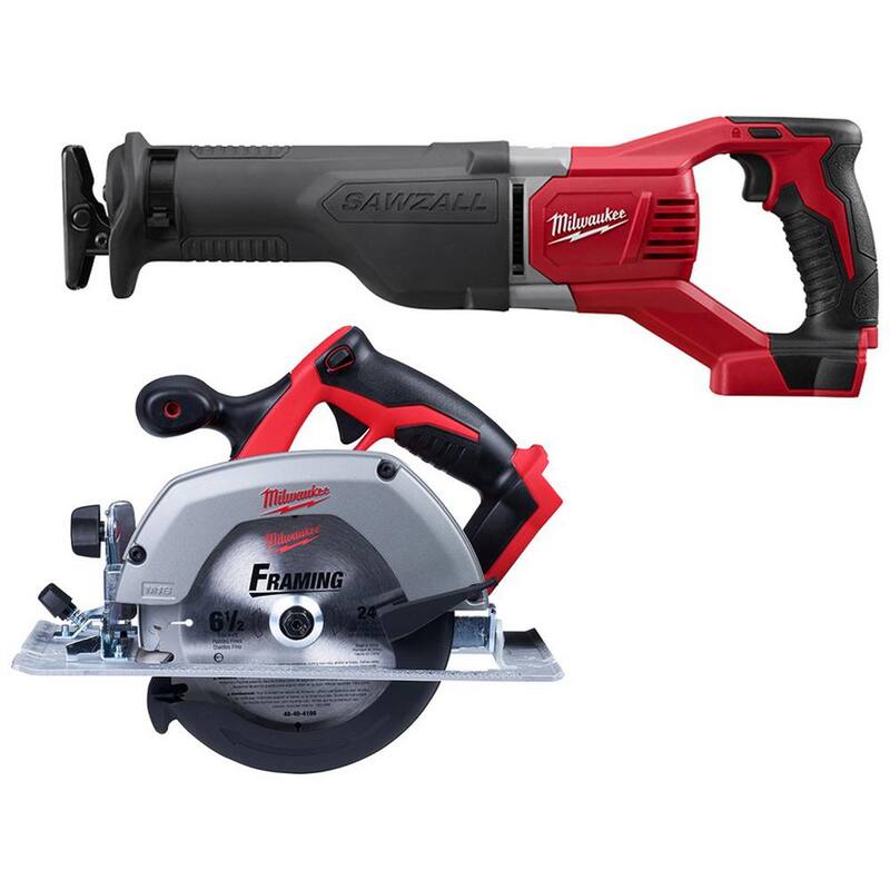 Sierra reciproca inalámbrica Milwaukee M18 18V de iones de litio y sierra circular de 6-1/2 pulgadas - 2621-20-2630-20