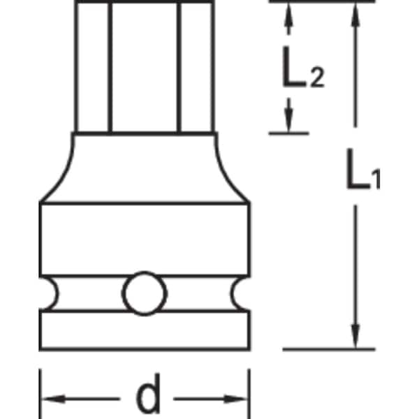 Gedore Impact Screwdriver Bit Socket, 1", 32mm - IN K 21 32