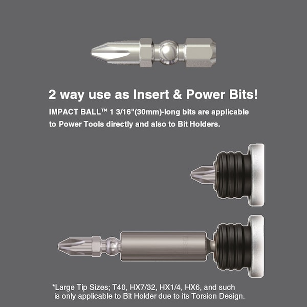 Vessel IMPACT BALL Torsion Bit SQ3x30, PK2 - IBSQ330P2
