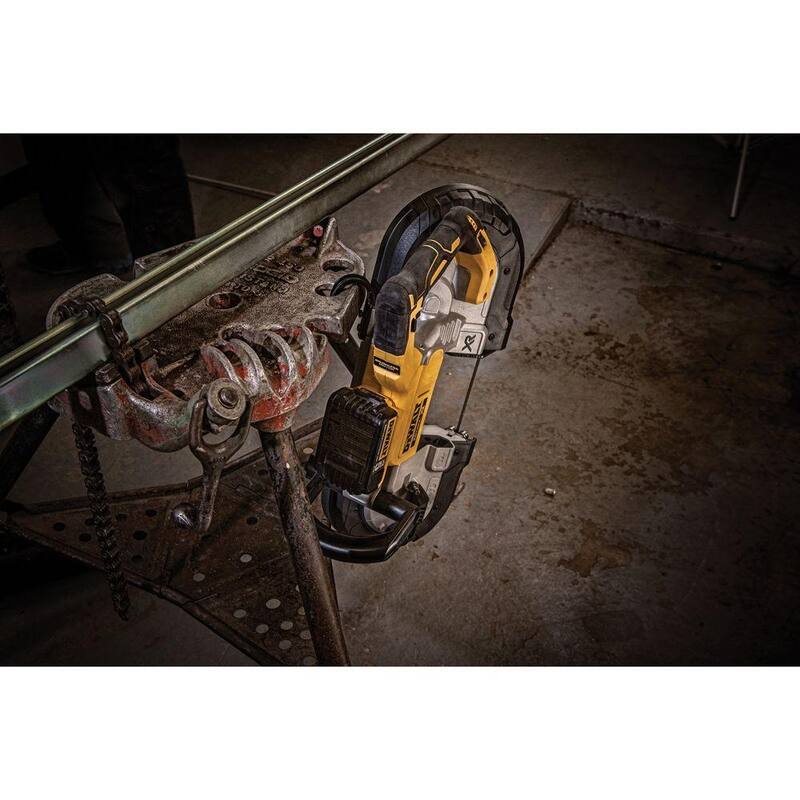 Sierra de cinta de corte profundo DEWALT 20V MAX XR inalámbrica sin escobillas y amoladora de matriz de 1-1/2 pulgadas - DCS374BW426B