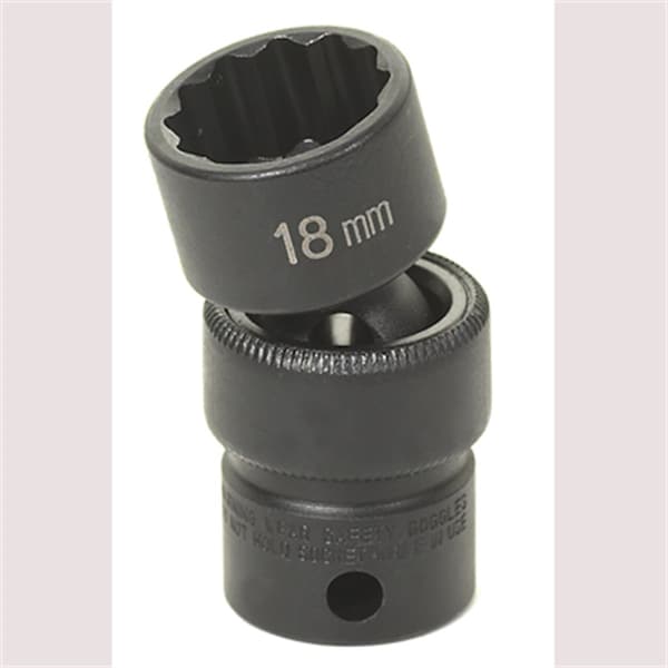 Grey Pneumatic SOC 18MM 3/8D IMP UNIV 12PT BLK - 1118UM