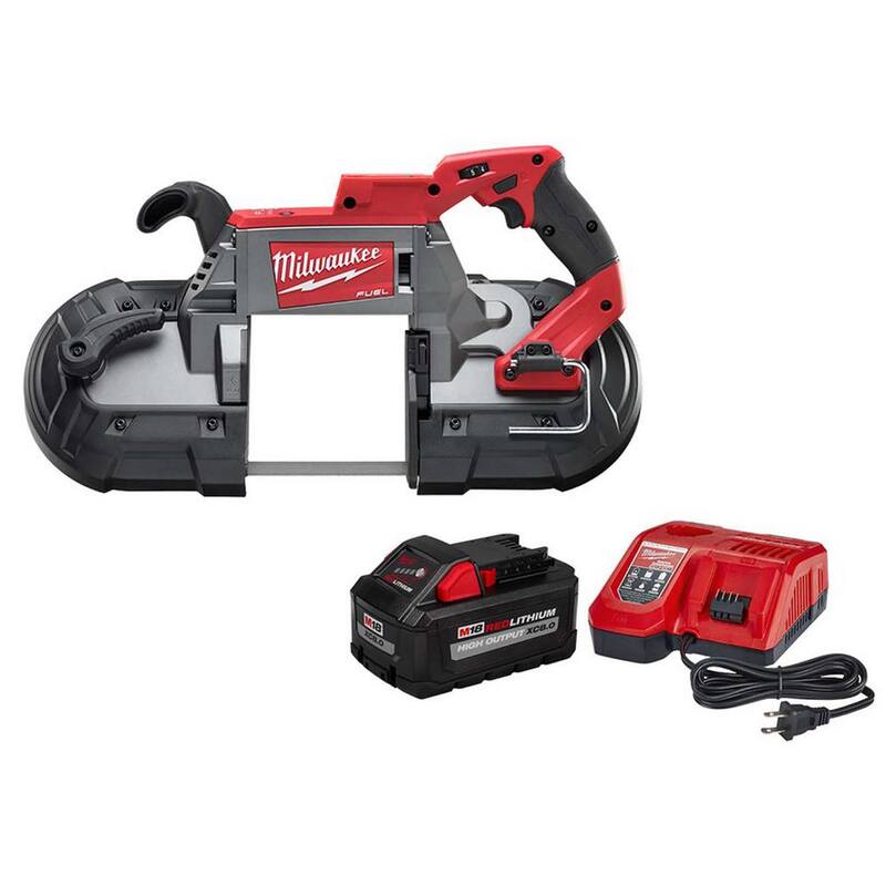 Sierra de banda inalámbrica Milwaukee M18 FUEL de 18V con motor sin escobillas y batería de litio 8.0Ah y cargador - 2729-20-48-59-1880