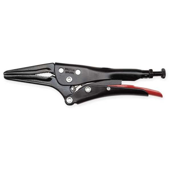 Proto 9 1/32 in Screw Bolt w/ Locking Nut Plain Grip Locking Plier - J289LNXL