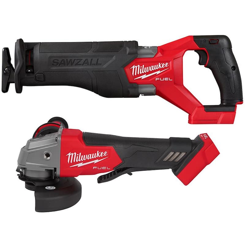 Sierra recíproca inalámbrica sin escobillas Milwaukee M18 FUEL GEN-2 18V de iones de litio SAWZALL con amoladora de 4-1/2 pulgadas M18 FUEL - 2821-20-2880-20.