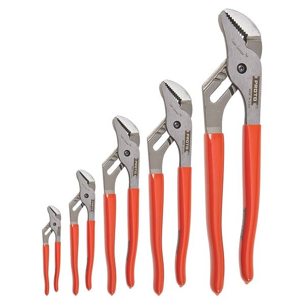 Proto 5 Piece Tongue and Groove Plier Set Ergonomic Handle - J260XLS