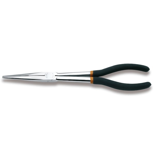 Beta 1009L/A Extra Long Flat Knurled Nose Pliers, Slip-proof PVC-Coated Handles, 283 mm - 010090008