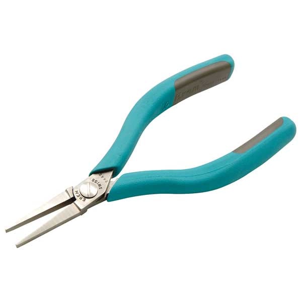 Erem 5 3/4 in Flat Nose Plier, Side Cutter Ergonomic Handle - 2442P