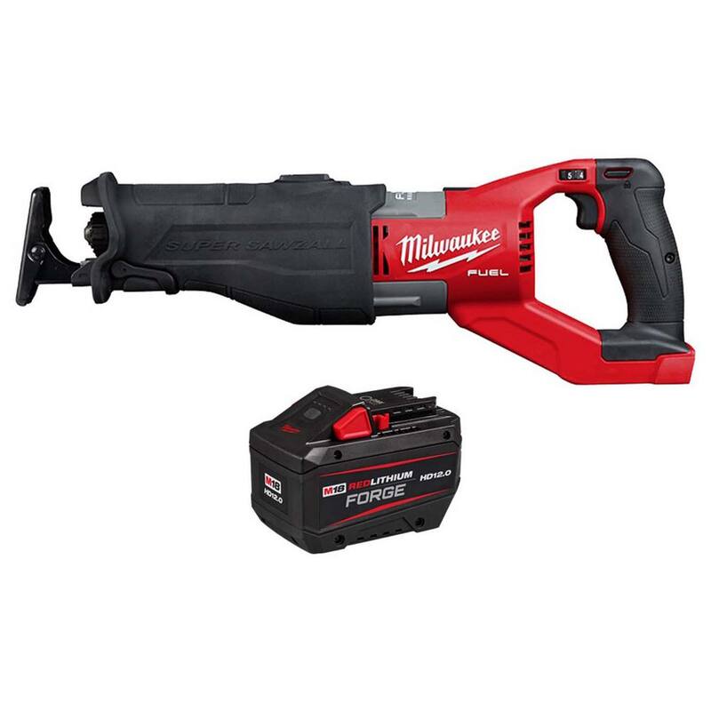 Sierra alternativa inalámbrica Milwaukee M18 FUEL 18V Lith-Ion Brushless Super SAWZALL con batería M18 REDLITHIUM FORGE HD 12.0 Ah - 2722-20-48-11-1813