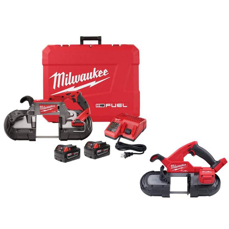 Sierra de cinta inalámbrica Milwaukee M18 FUEL 18V de corte profundo con tecnología Lithium-Ion sin escobillas y kit de sierra de cinta compacta FUEL - 2729-22-2829-20.