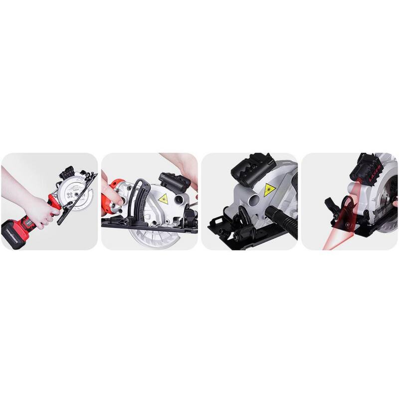 Sierra circular mini inalámbrica de 20 voltios PowerSmart de 4-1/2 pulgadas con batería de 4.0 Ah y cargador - PS76138A