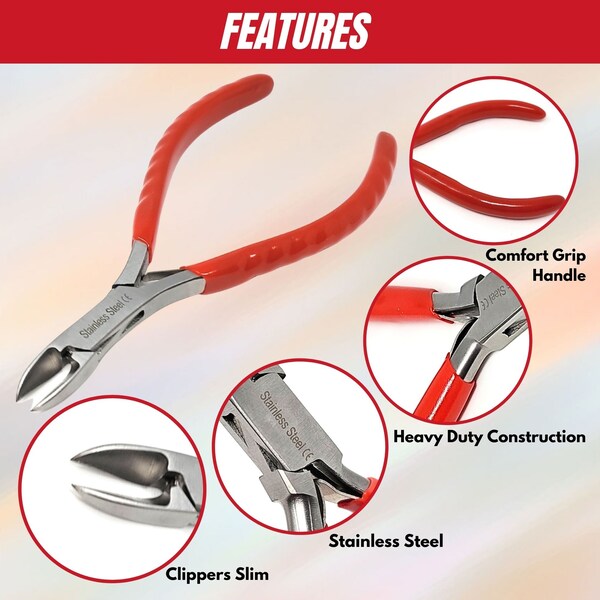 A2Z Scilab Jewelry Making Pliers Professional Repair Slim Clippers, Stainless Steel Tool with Cushion Grip - A2Z-ZR938
