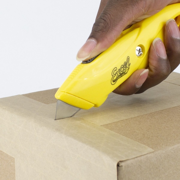 Excel Blades Retractable Plastic Utility Knife, Safe Box Cutter, Asst. Colors, 6pk. - 16870