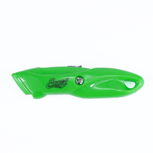 Excel Blades Retractable Plastic Utility Knife, Safe Box Cutter, Asst. Colors, 6pk. - 16870