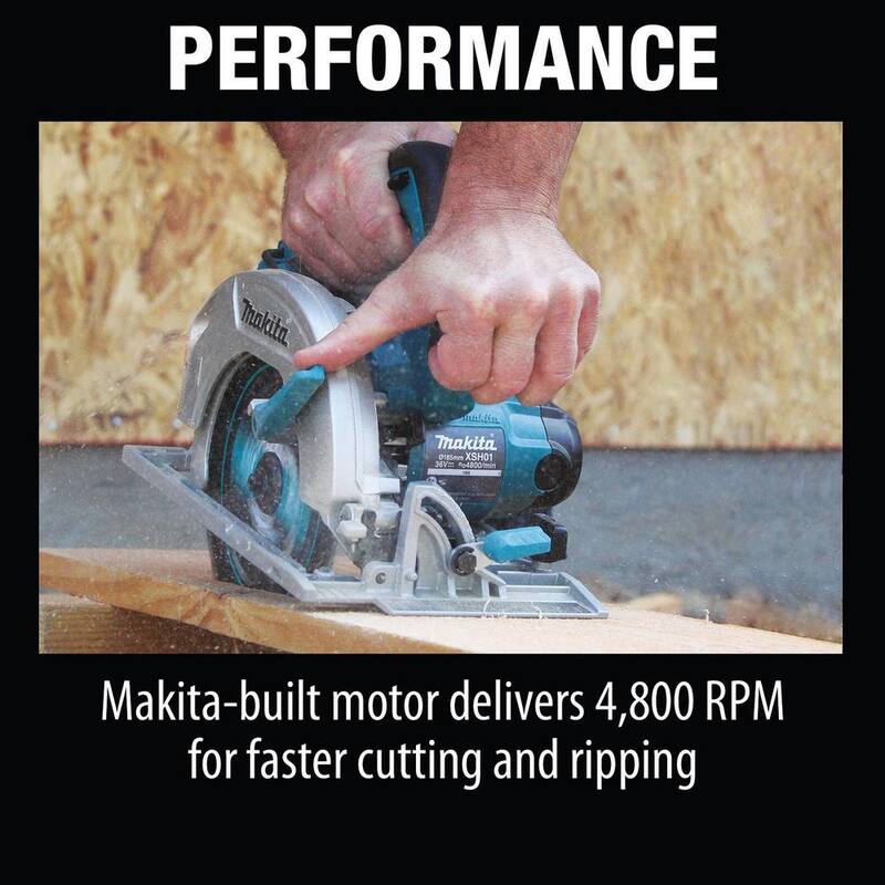 Sierra circular inalámbrica de litio Makita 18V X2 LXT (36V) de 7-1/4 pulgadas (Herramienta solamente) - XSH01Z