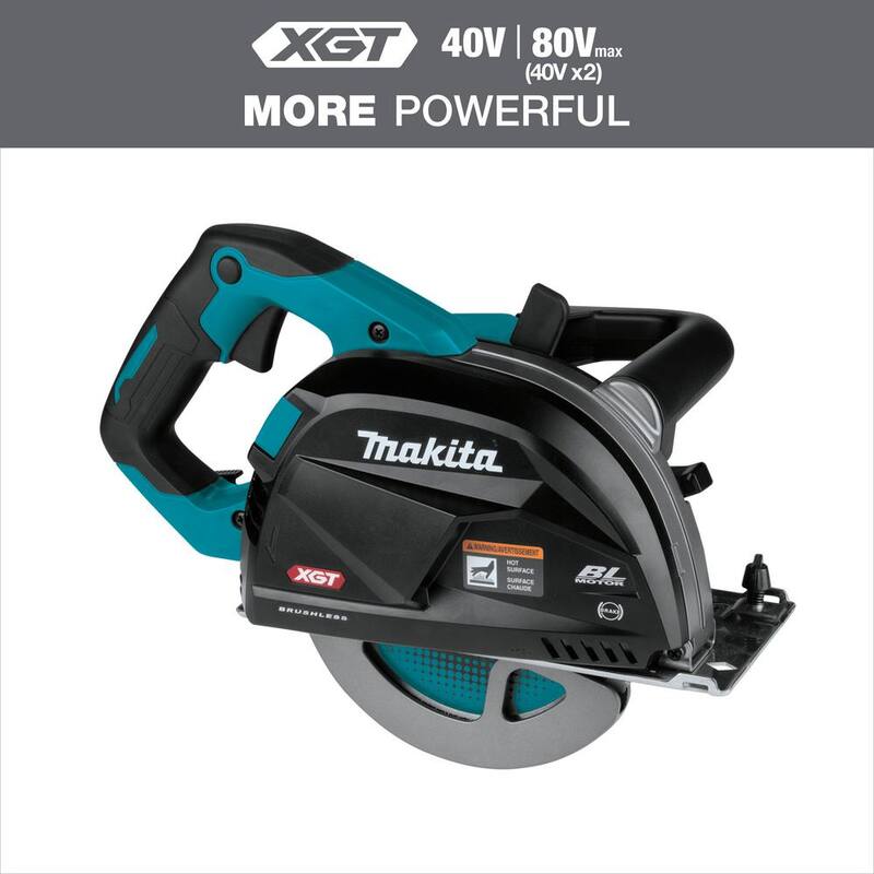 Sierra circular inalámbrica sin escobillas Makita 40V máx. XGT de 7-1/4 pulgadas para corte de metal, con freno eléctrico y recolector de virutas (Herramienta solamente) - GSC01Z